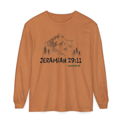 Jeremiah 29:11 Mountain Scene Long Sleeve Tee