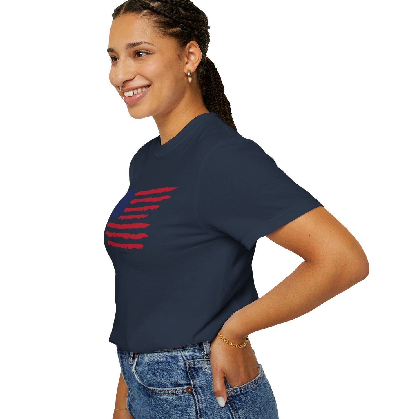 Patriotic Flag Love USA Tee - Comfort Colors