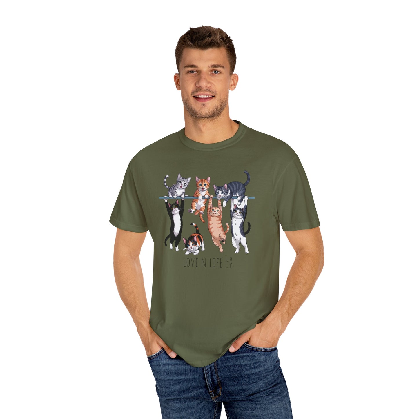 Cat Lover Love N Life 58 Tee - Comfort Colors