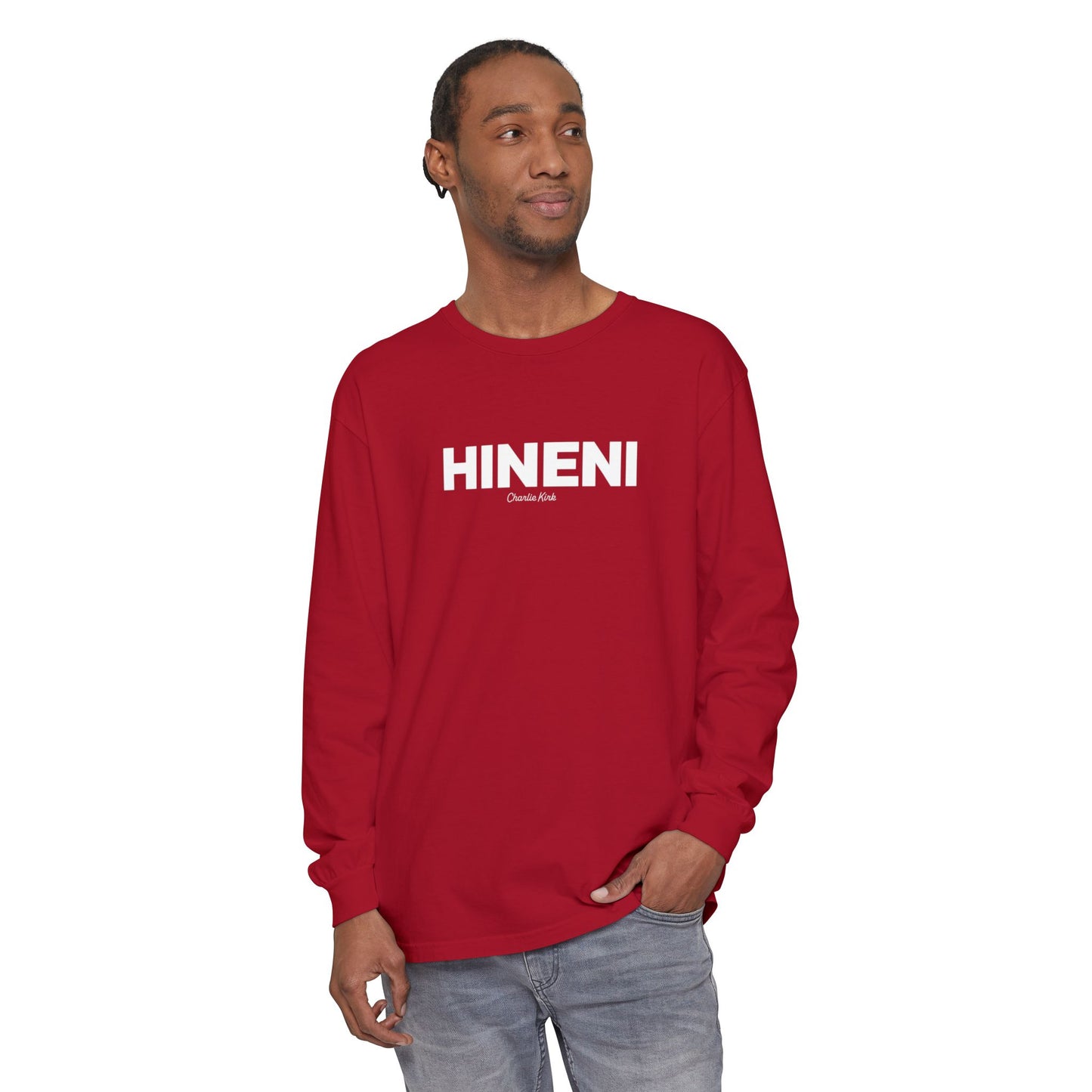 Hineni Charlie Kirk Here I am Lord Long Sleeve Tee - Comfort Colors