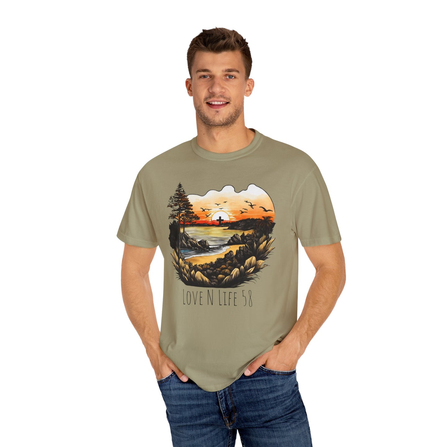 Love N Life Sunset Cross Tee - Color Comforts
