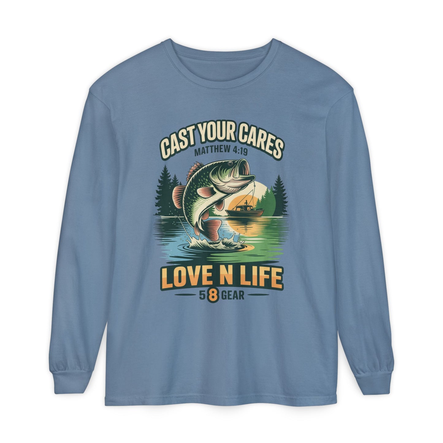 "Cast Your Cares" Mathew 4:19 Long Sleeve Unisex Tee