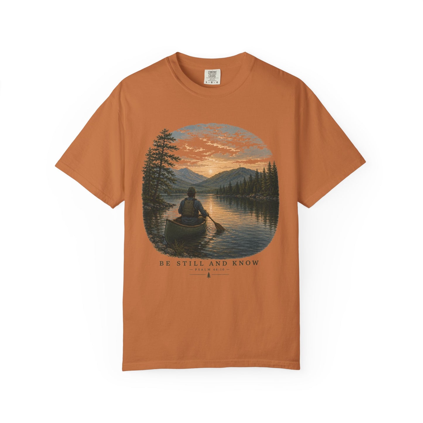 Be Still and Know Short Sleeve Unisex Meditative Canoe Nature Tee