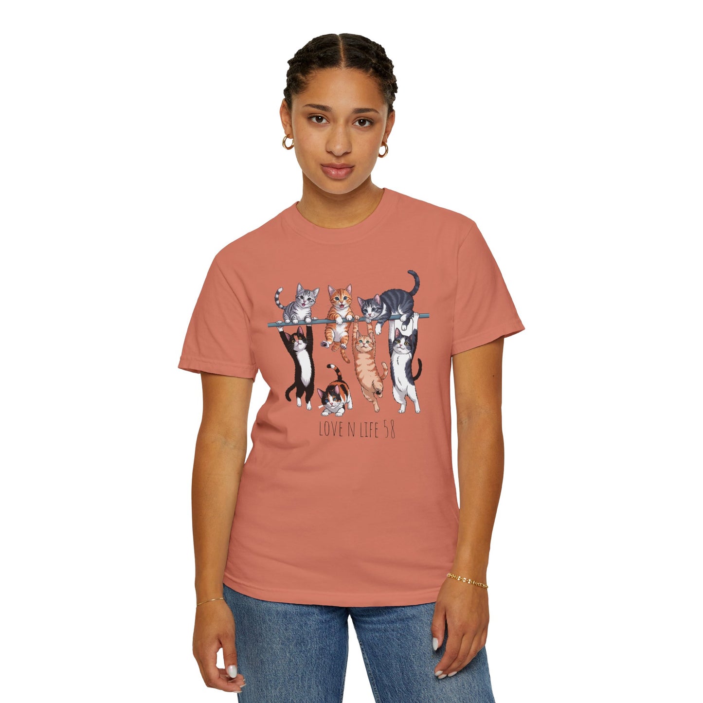 Cat Lover Love N Life 58 Tee - Comfort Colors